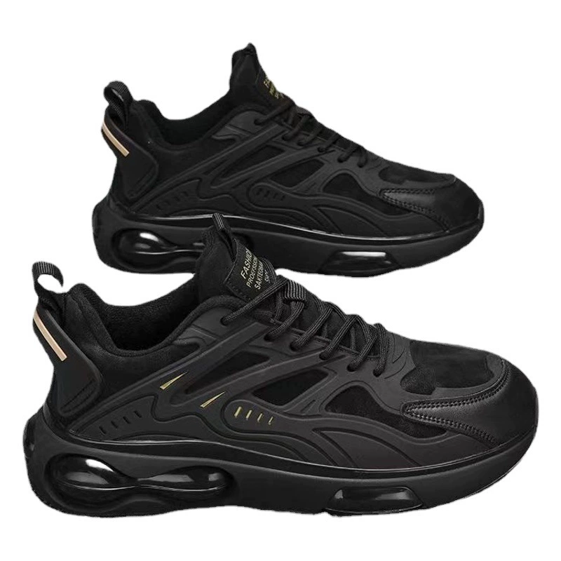 Кроссовки Мужская обувь Летняя дышащая сетка Молодежные Беговые Спортивные Повседневные туфли на платформе Black Warrior Daddy