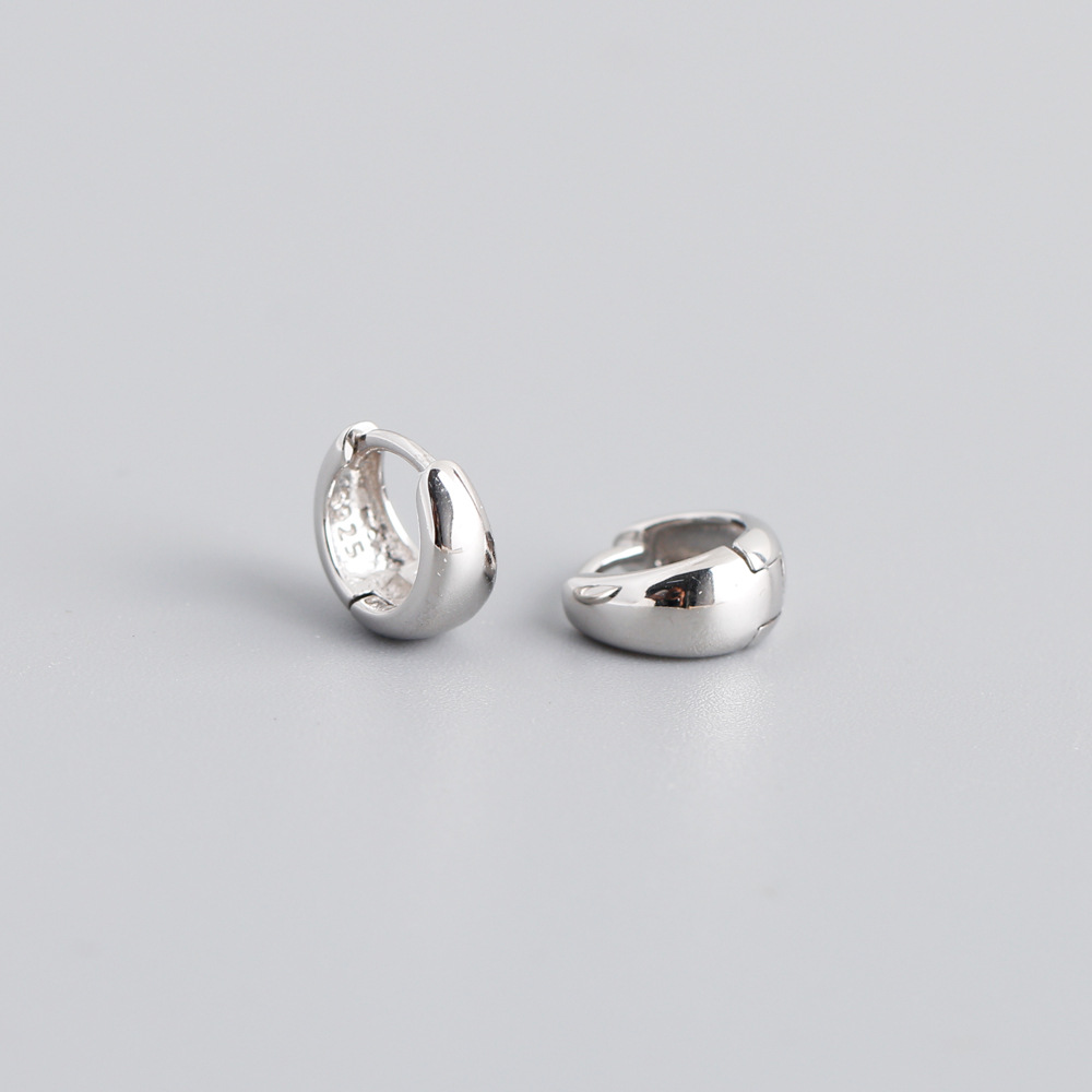 1 Paire Mode Géométrique Métal Argent Sterling Des Boucles D'oreilles display picture 8