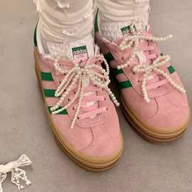 ins同款diy珍珠蝴蝶鞋扣卡扣钥匙扣蓝牙耳机挂饰挂件珍珠材料包