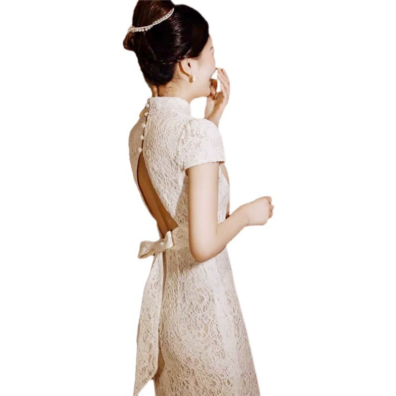 Белое свадебное платье, кружевной цинтань cheongsam?