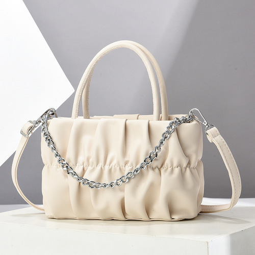 Chain bag handbag pleated cloud bag simple versatile shoulder bag top handle bag women's bag crossbody bag