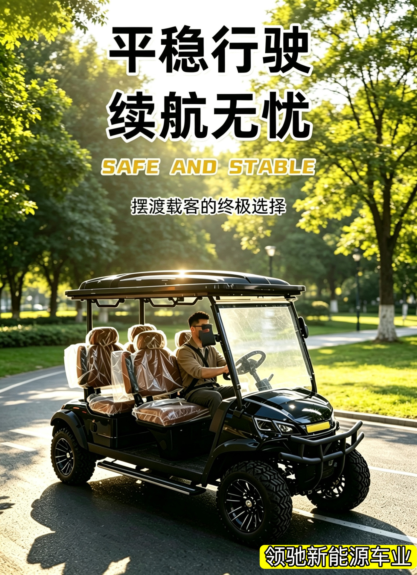 Electric Golf Cart for Tourist Attractions, Sightseeing Vehicle, Patrol Car, 2-4-6-8-10 Seats, Export Trade
