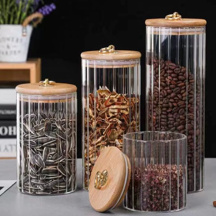 Высокие боросиликатные японские стеклянные чайные банки герметичные чайные банки