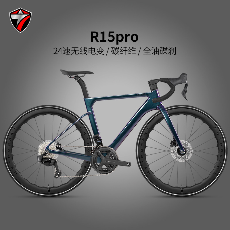 Twitter R15pro-3rd Generation Carbon Fiber Road Vehicle 2*12 Speed Radio Variable Oil Pressure Disc Brake City Racing Bicycle