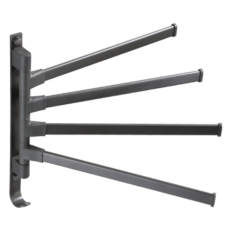 Черная подвижная вешалка для полотенец без перфорации, настенная вешалка для ванной комнаты, алюминиевая вращающаяся вешалка для полотенец, подвеска для унитаза