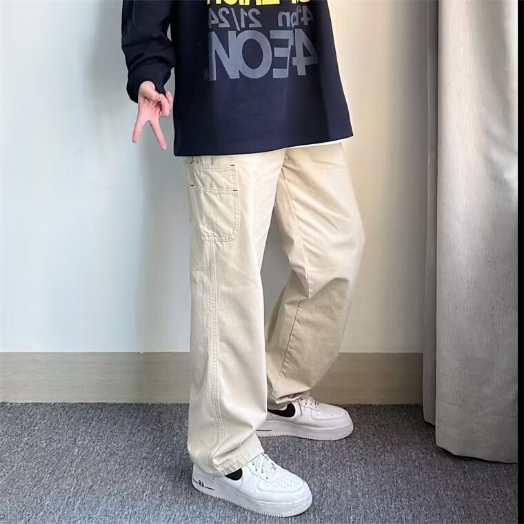Demi-season cotton retro travel trousers