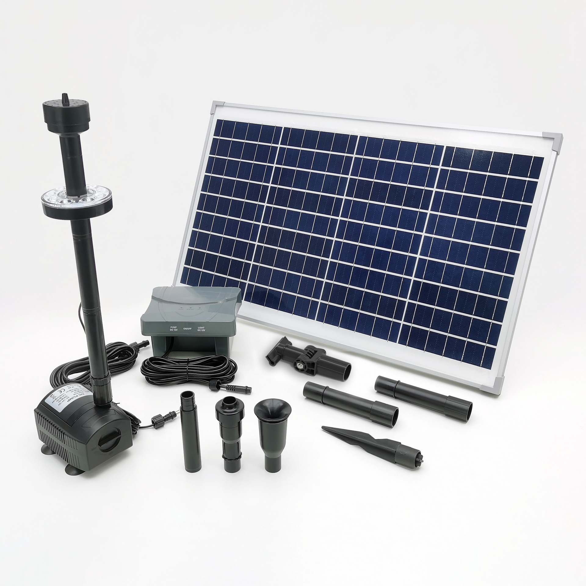 40W/18V LED灯太阳能喷泉泵带电池包花园池塘造景-SPBL40-501218E