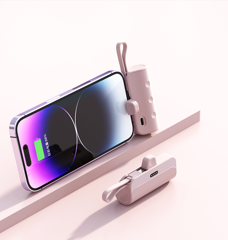 KC Mini Yüksek Kapasiteli Dahili Kablolu Kapsül Powerbank Taşınabilir Hızlı Şarj Mobil Güç Kaynağı Hediye Toptan Özel Üretim