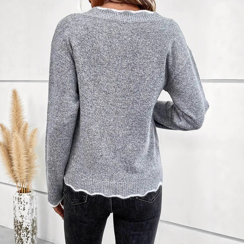 Autumn and Winter New Hollowed Long-Sleeve Knit Top Hooded Loose Women's Knit Top for Women