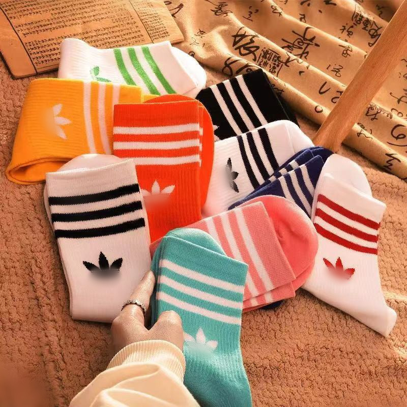 Adi Clover Socks Men's and Women's Korean-style Socks Autumn and Winter Pure Cotton Socks Student Couple All-match Sports Basketball