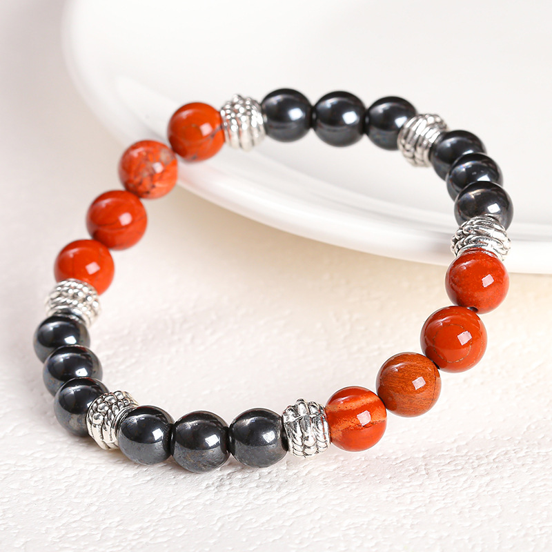 jingzhou jewelry 5a natural haematite redstone painting stone bracelet fashion all-match cross-border men‘s and women‘s jewelry wholesale