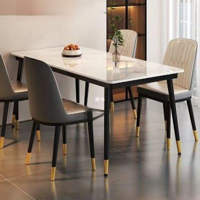Dining Table Slate Light Luxury Modern Simple Home Small Apartment Simple Living Room Dining Table Rectangular Dining Table and Chair Combination