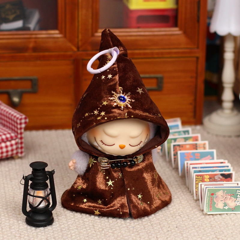 First, Second, and Third Generation Labubu Doll Clothes, Party Pendant Clothes, Tarot Legend with Pierced Ears, Heart-Warming Macarons