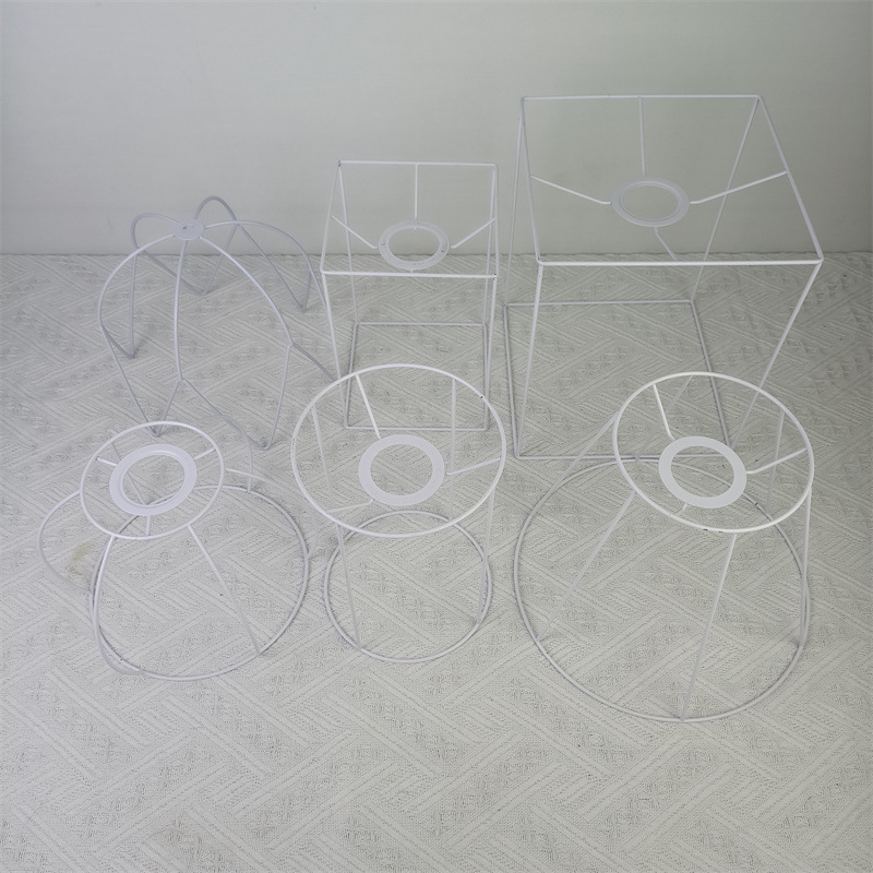 Araña de una pieza Pantalla de hierro marco E27 lámpara boca DIY hecho a mano recto marco cuadrado accesorios de hardware