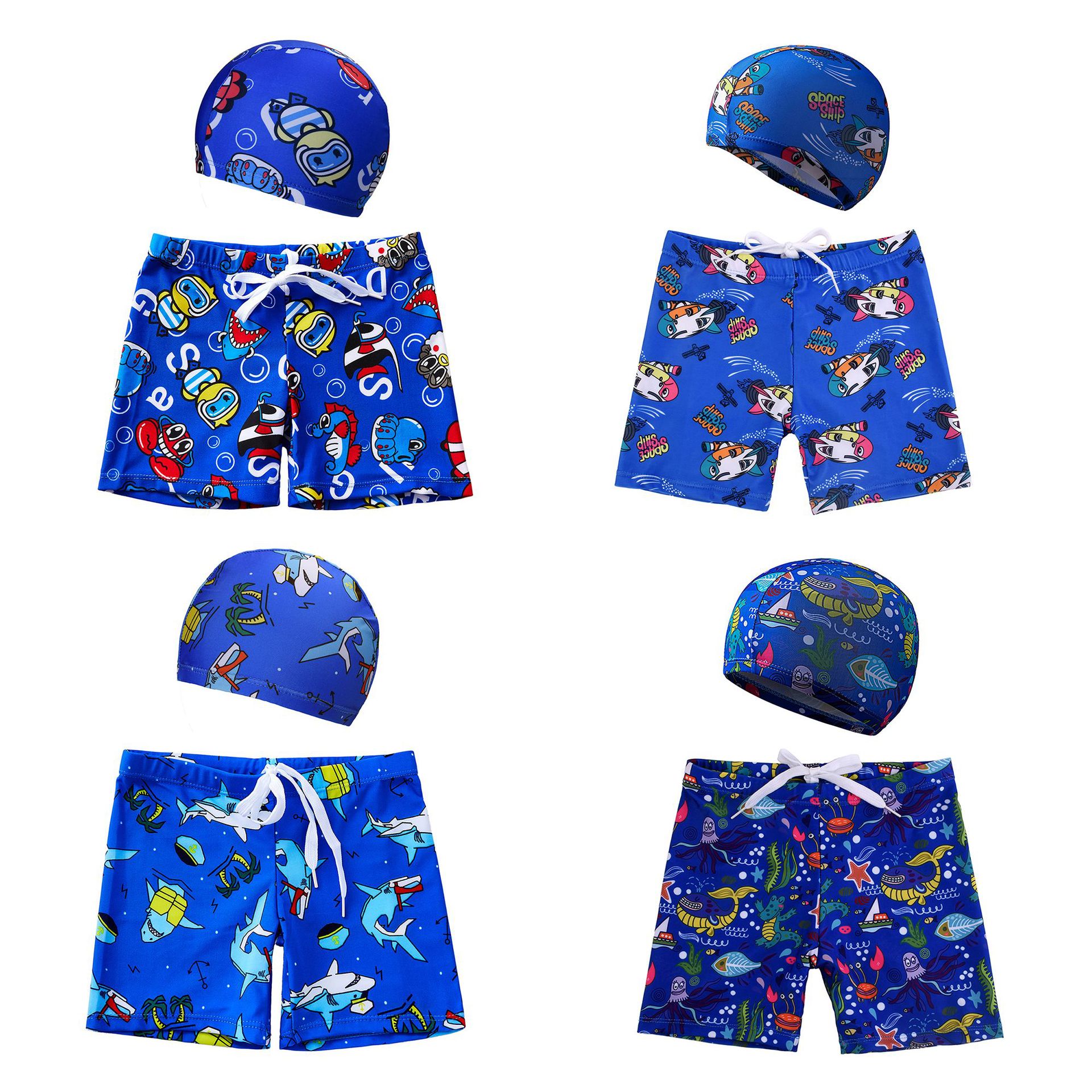 Boys Swimming Trunks Children's Swimsuit Cute Cartoon Swimming Trunks Boys Hot Spring Boxer Baby Swimming Trunks Shorts Quick Dry