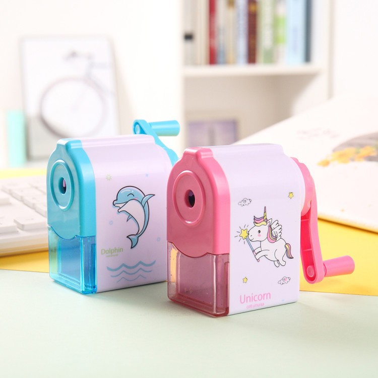 chenxi stationery school supplies primary and secondary school students hand-cranking pencil shapper cartoon pencil sharpener unicorn dolphin pencil sharpener