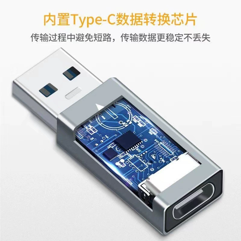 Поворотный адаптер C на Type-C из алюминиевого сплава, Type-C 3.1 Gen2 с ротором и встроенным чипом USB→Type-C