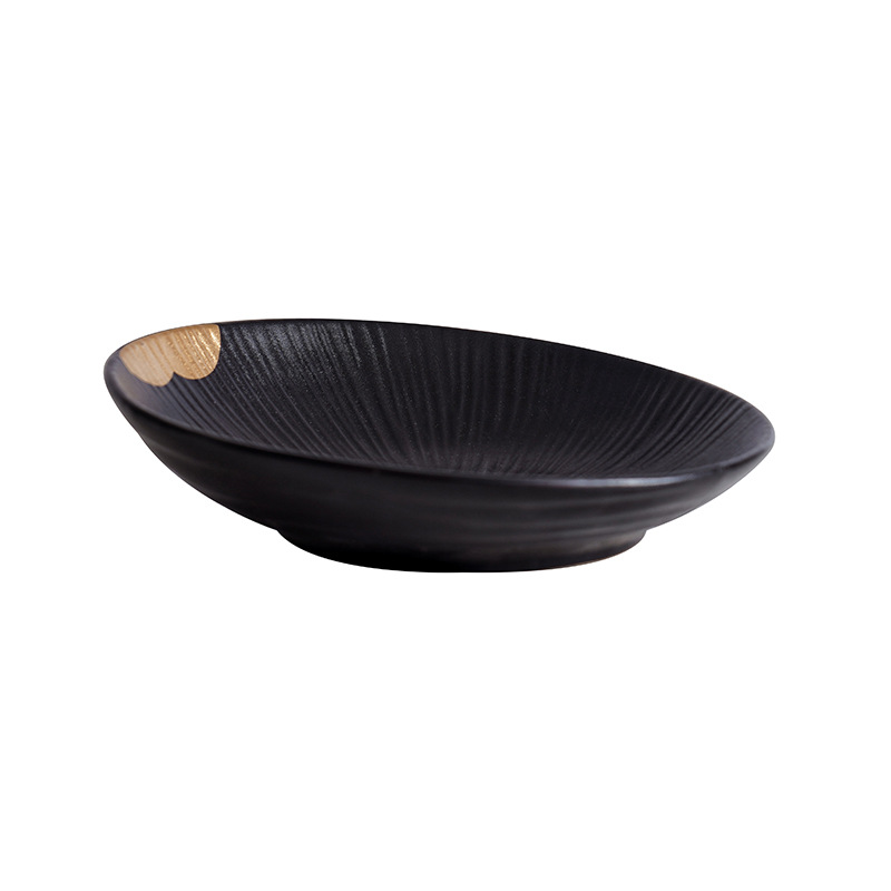 Plato en relieve de jade de tinta de Wujin, estilo nórdico, cerámica creativa, plato casero de Phnom Penh, plato de verduras, plato de desayuno, plato de fiador de carne