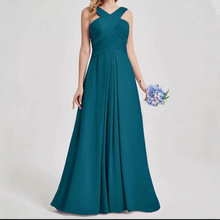 2025外贸红色双肩长款时尚修身敬酒服新娘结婚晚宴会年会礼服批发