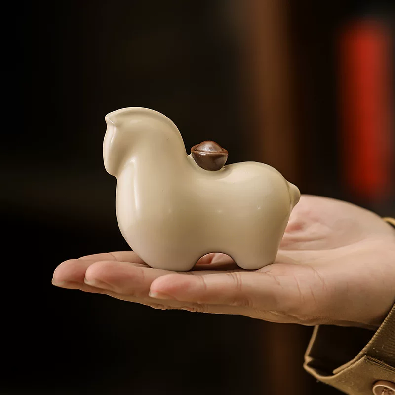 Русская керамика из kiln Kiln Ceramics зарабатывайте деньги сейчас чайные животные украшения китайский стиль счастливый Тан конь чайные наборы чайные подносы товары для дома аксессуары
