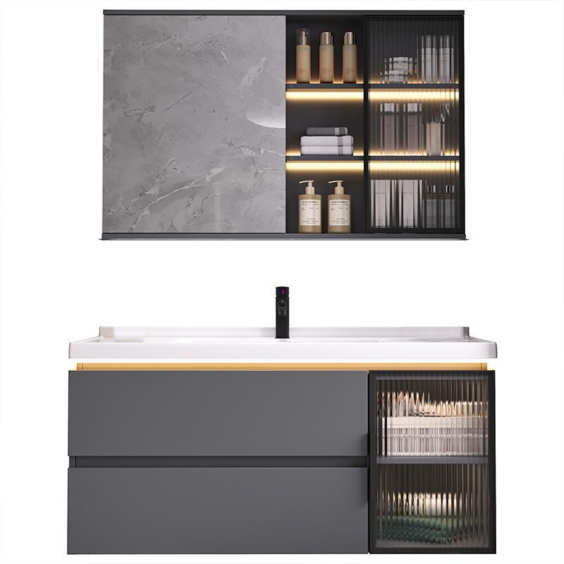 Estilo crema nuevo gabinete de baño lavabo de cerámica integrado lavabo gabinete combinación lavabo gabinete