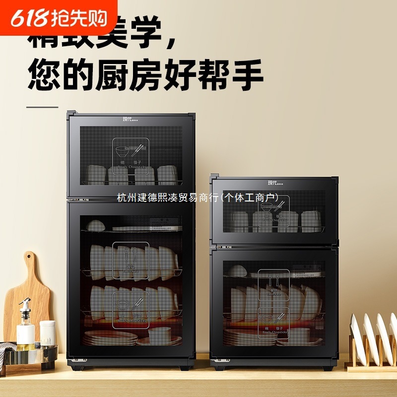 Free Shipping Disinfection Tableware Cabinet Household Commercial Vertical Double-Door Stainless Steel Small Hotel Kitchen Cleaning Cabinet Medium Temperature