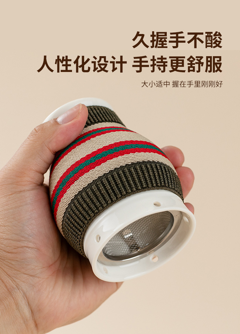 Ceramic Moxibustion Jar with Gua Sha Lid Double Layer Heat Shield Home Warming Tool with Cloth Sleeve specifications