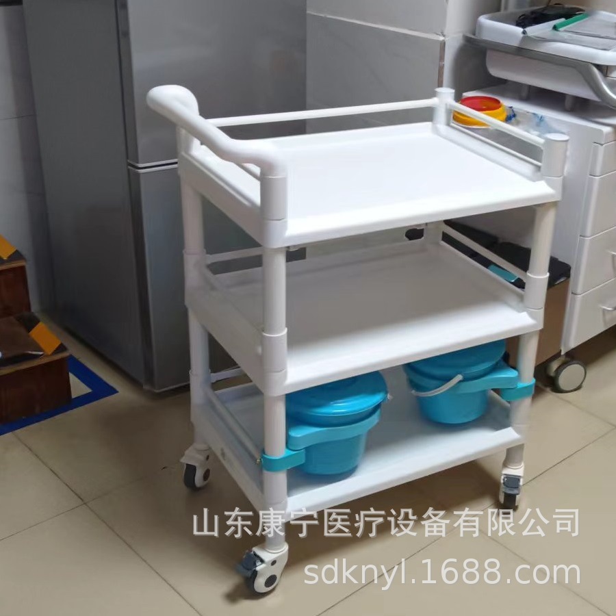 移动静音轮美容仪器小推车 三层双层加厚塑料推车 医院送药治疗车