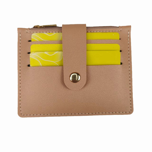 Short small card holder ID holder with zipper and buckle driver's license all-in-one student coin purse factory direct sale