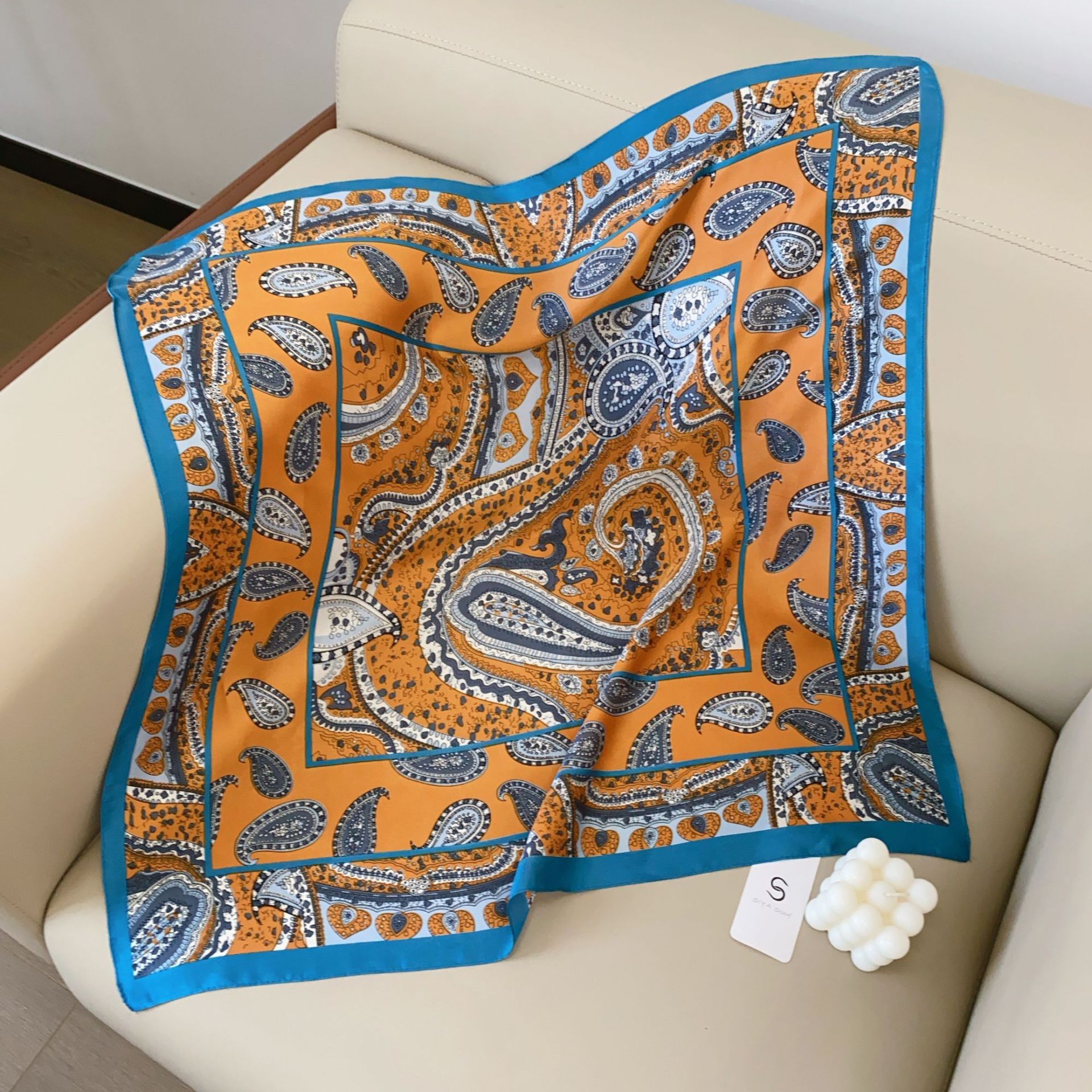 47g Weight Silk Scarf Classification Street, Shopping Occasion Polyester Material Geometric, Polka Dots Pattern Spring&Summer Season Women's Gender Elegant, Lady Style Women's Elegant Lady Geometric Polka Dots Polyester Silk Scarf 22