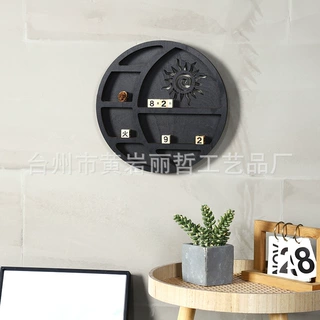 置物架壁挂式月亮架墙壁月亮与猫水晶收纳架精油香薰展示架定制