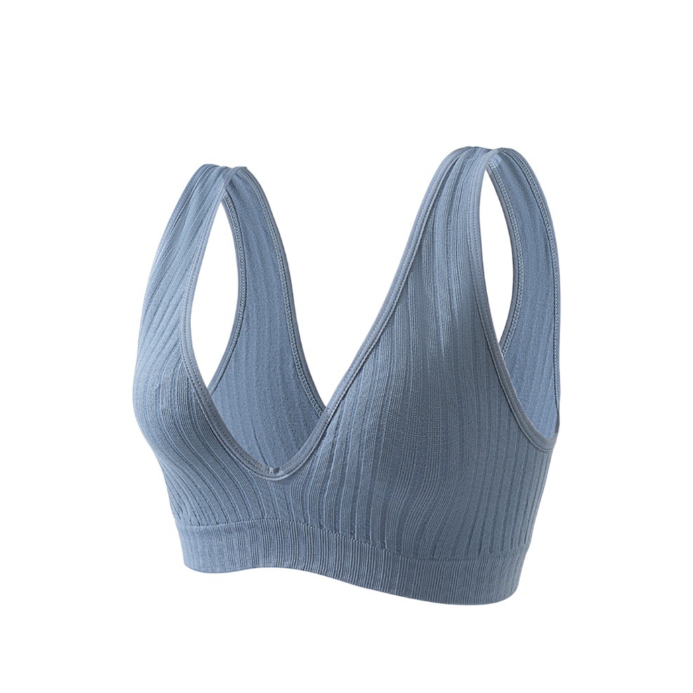 Mujeres sexy deportes yoga envuelto pecho belleza sin costuras espalda ropa interior Estilo francés transfronterizo Deep V Plus tamaño base del sujetador Chaleco