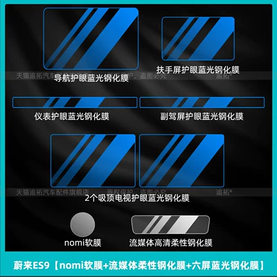 Car interior film – Screen Tempered Film Modification Accessories - nio-es9-nomi-soft-film-streaming-media-flexible-tempered-film-six-screen-blue-light-tempered-film