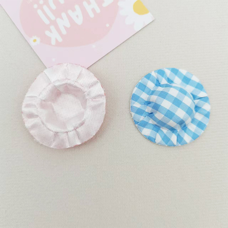 4cm布艺格纹帽子饰品配件diy猫咪玩具装饰材料手作花艺小帽批发|undefined