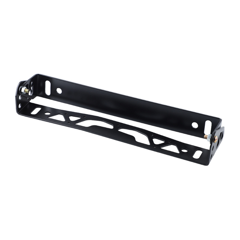 Qìchē Car Modified License Plate Frame Creative Personality Rotating License Plate Frame Aluminum Alloy Adjustable License Plate Frame (License plate holder/license plate holder) - black