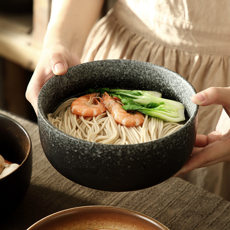 간단한 일본라면 그릇 세라믹 Tangsheng면 그릇 대형 직선 샐러드 그릇 가정용 식기 국수 그릇 수프 그릇