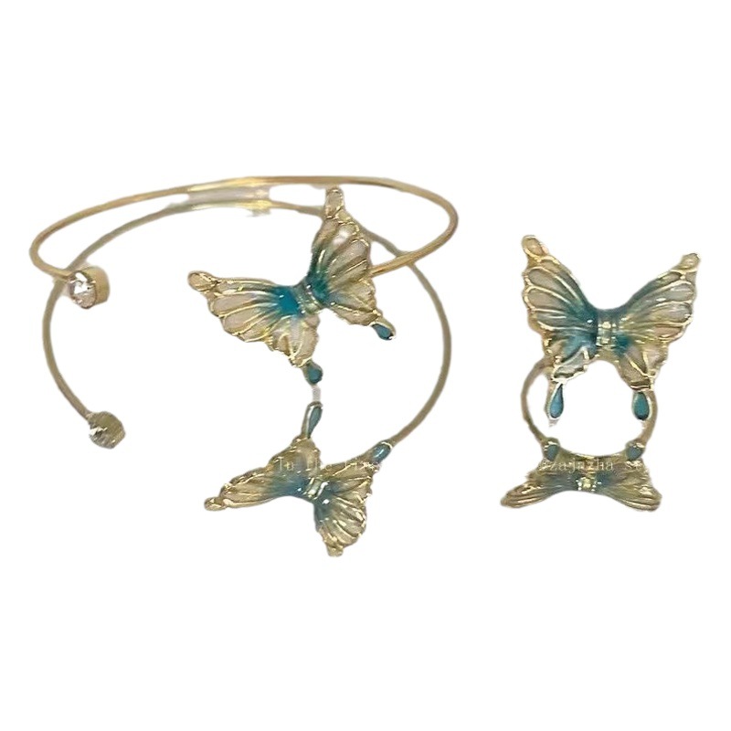 Nuevo estilo chino ~ verde mariposa pulsera 2023 nicho diseño sentido estilo chino temperamento joyería femenina novias pulsera
