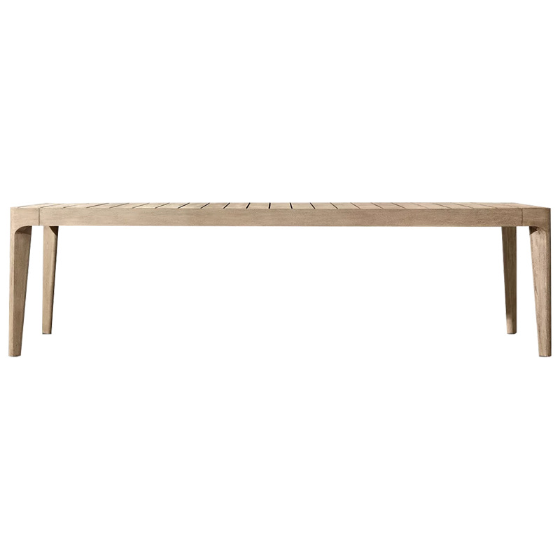Mesa de comedor de madera maciza al aire libre transfronteriza Villa patio mesa larga de teca al aire libre Jardín de hotel Mesa de comedor de madera maciza al aire libre
