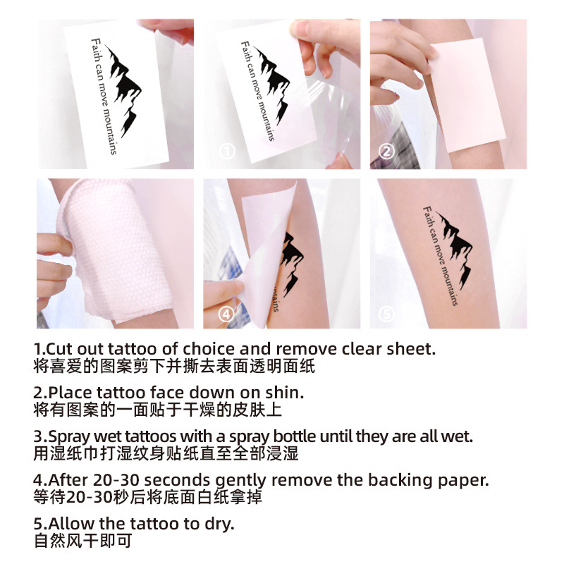 小さい清新な英語のアルファベットの紋章は男女の使い捨ての防水の全身の刺青の越境する新型の貼り紙を貼ります。