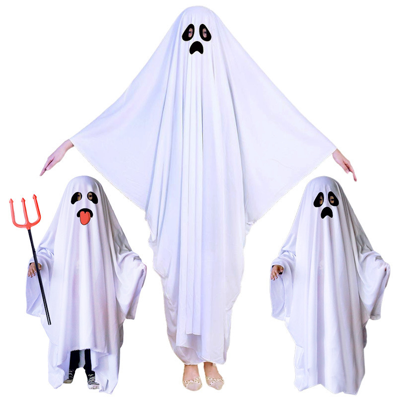 Cross-border halloween halloween party white costume masquerade children adult ghost cloak Cape