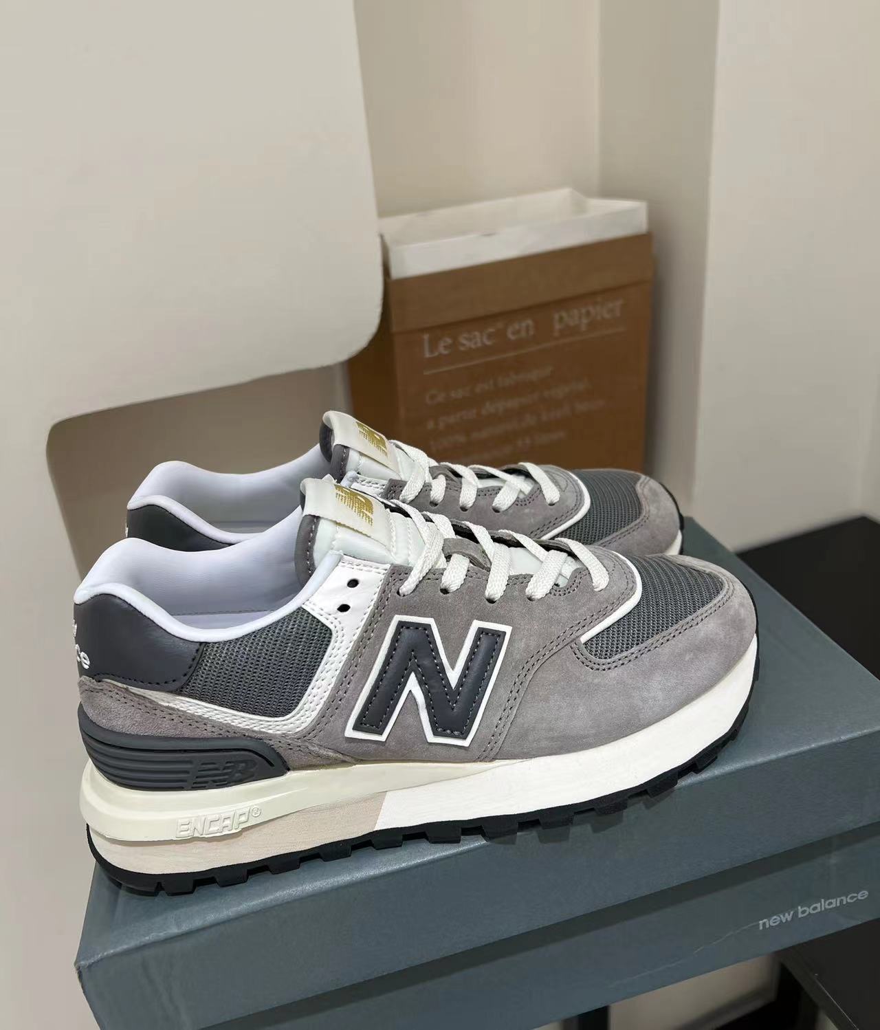 莆田純原nb574男女軽量カップル滑り止めスポーツランニングレジャー高バージョン学院風おじさん靴