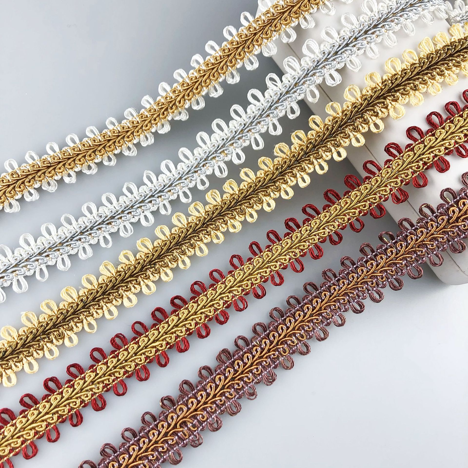 现货供应 蜈蚣边沙发抱枕家纺窗帘装饰花边辅料 长城边织带批发