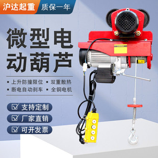Micro electric hoist double hook hanging material decoration small crane 1 ton household multi-function small hoist hoist