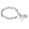 Brand bracelet hip-hop style stainless steel, pendant heart shaped with letters, fashionable jewelry, Japanese and Korean, internet celebrity