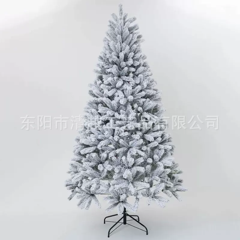 1.8米植绒单只PE自动树纯PE植绒树雪树雪景树豪华聖誕樹仿真裸树