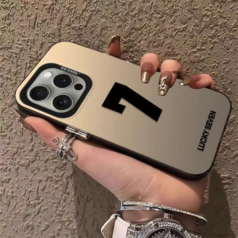 Color Silver Shell-Negro-Número de la suerte 7