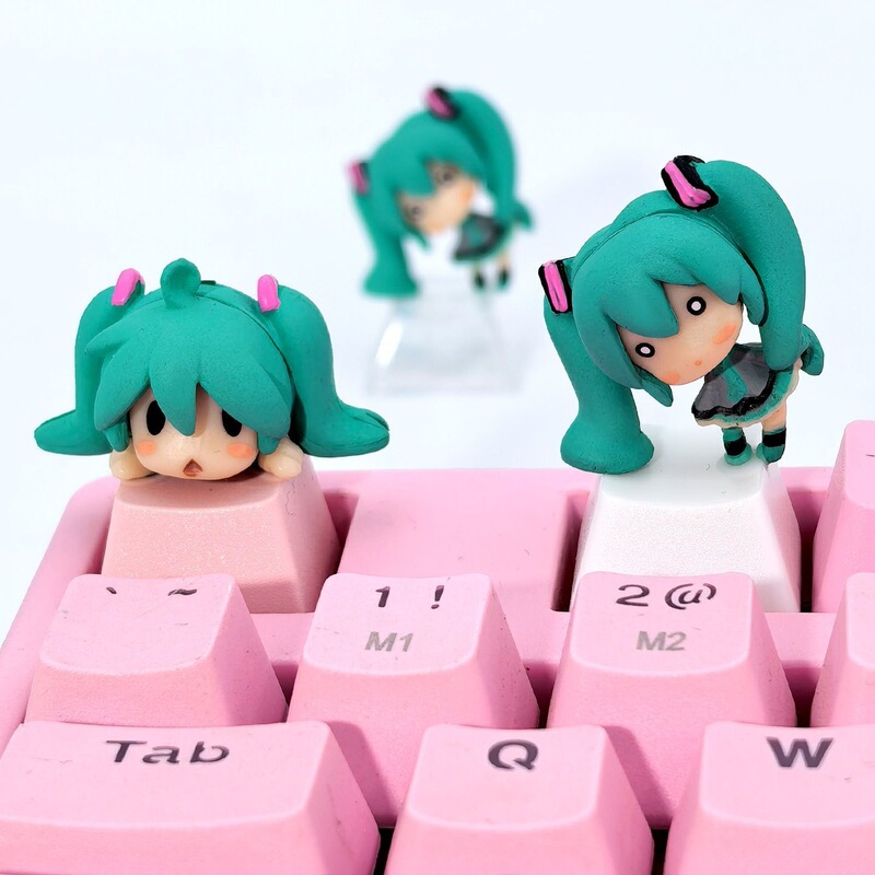 DIY Hatsune Miku Keycap Esc Pink 3D Single Mechanical Keyboard Personalized Creative Anime Peripheral Original DIY Hatsune Miku Keycap Esc Pink 3D Single Mechanical Keyboard Personalized Creative Anime Peripheral Original