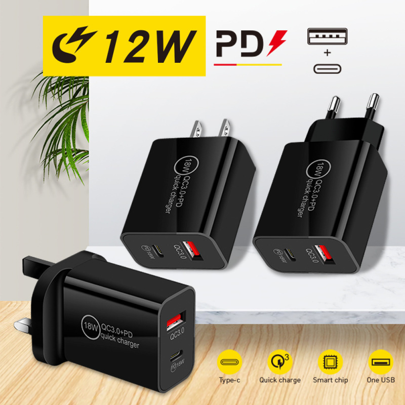 Factory Direct Sales Pd+Usb Dual-Port European and American Standard Charging Head Suitable for Apple and Huawei Mobile Phones 5V2A Charger Factory Direct Sales Pd+Usb Dual-Port European and American Standard Charging Head Suitable for Apple and Huawei Mobile Phones 5V2A Charger