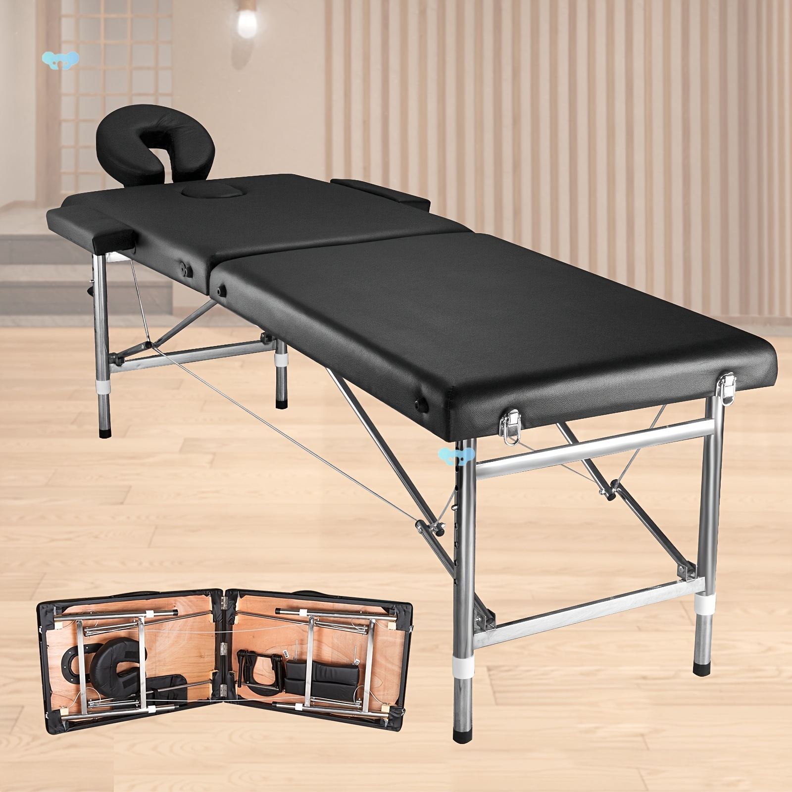 Portable Adjustable Massage Table Foldable 2 Section Spa Transfronterizo