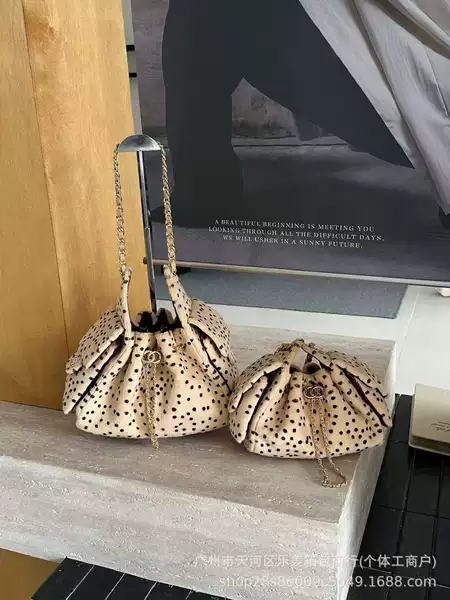 25bag plush leopard print drawstring bucket bag, niche chain bag, versatile commuter shoulder bag for women, leopard print underarm bag